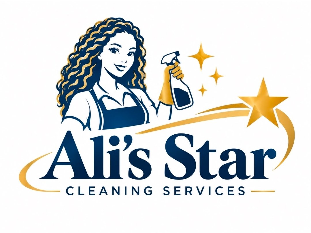 Ali's Star mascot holding a spray bottle